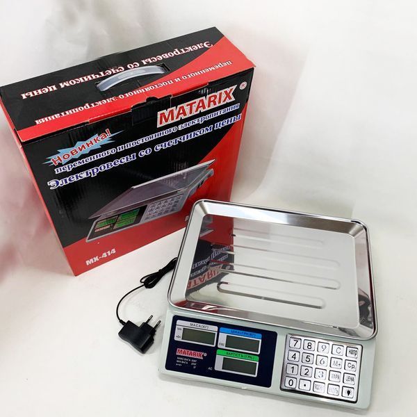 Весы торговые электронные со счетчиком цены на 50кг Matarix MX-414 00019378 фото