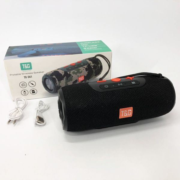 Портативна Bluetooth колонка TG341 зі шнурком, акумуляторна переносна колонка. Колір: чорний 00017222 фото