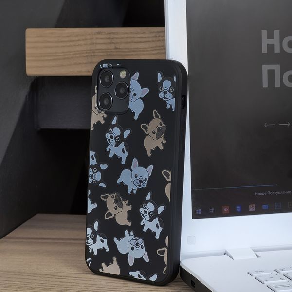 Чохол для Apple Iphone 12 Pro Max собачки. Колір чорний 00023774 фото