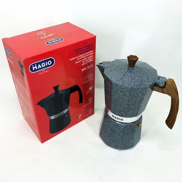Гейзерная кофеварка Magio MG-1012 450 мл, кофеварка для дома, гейзерная турка для кофе, кофейник гейзерный 00019869 фото