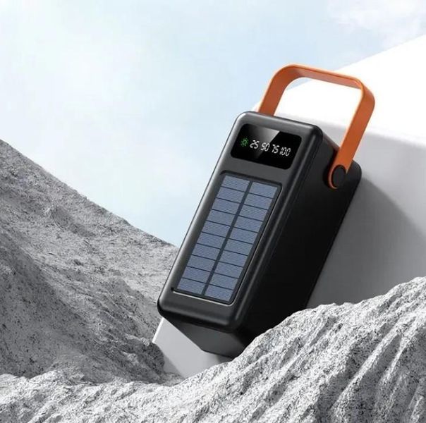 Портативная батарея наружная повербанк Power Bank 50000 mAh с солнечной панелью и фонариком YM-635CX 00017933 фото