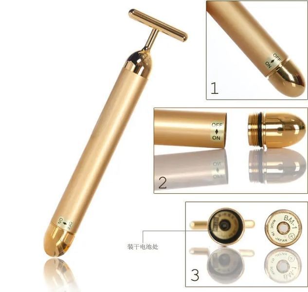 Іонний вібромасажер для обличчя energy beauty bar revoskin gold 00015671 фото