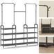Стойка-вешалка для одежды и обуви Model1BLACK &mdash; 164&times;137&times;26см, 11полок, 4крючка, напольная, нержавеющая сталь 00013202 фото 3