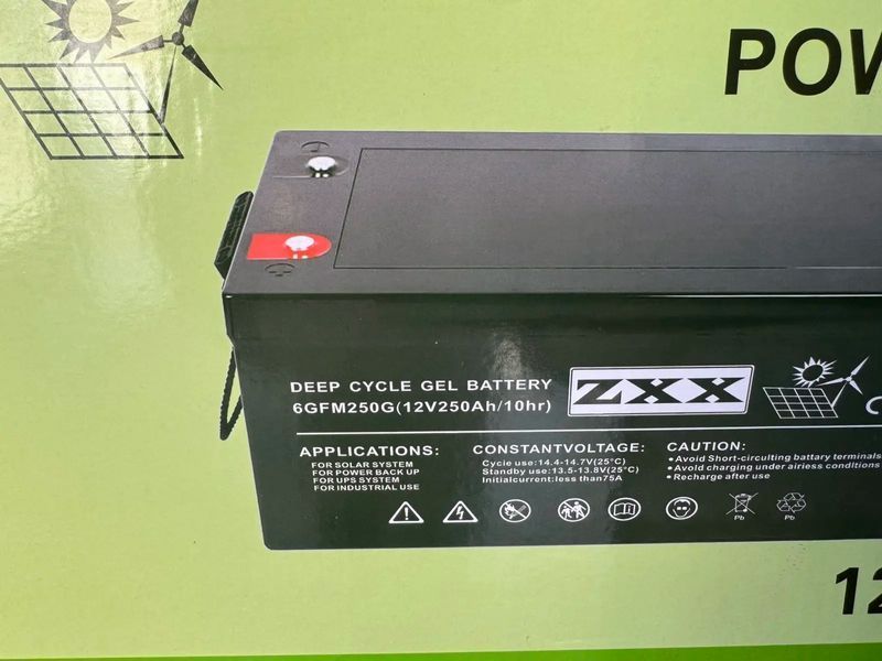 Гелевый аккумулятор ZXX 12V 250Ah 00024661 фото