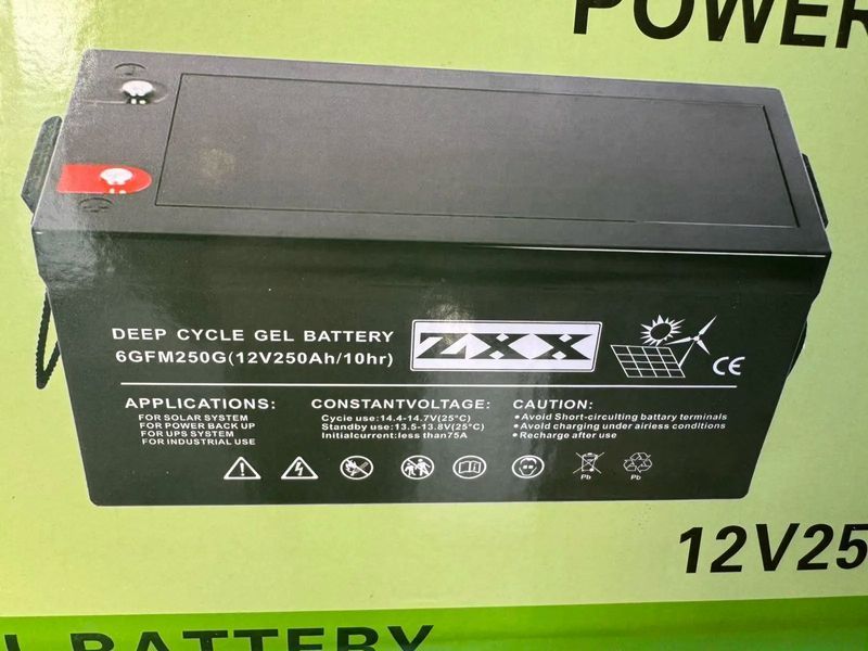 Гелевый аккумулятор ZXX 12V 250Ah 00024661 фото