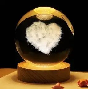 Світлодіодна кришталева куля, декоративна універсальна 3D нічниця, кришталева куля "Сонячна система" 00023170 фото