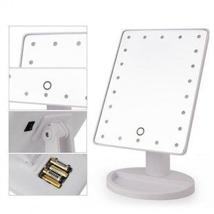 Дзеркало для макіяжу з 16 LED підсвічуванням Mirror White, Дзеркало, що світиться, для макіяжу. Колір: білий 00015136 фото