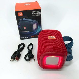 Портативная Bluetooth колонка TG339 5W с RGB подсветкой, Громкая блютуз колонка. Цвет: красный 00017223 фото