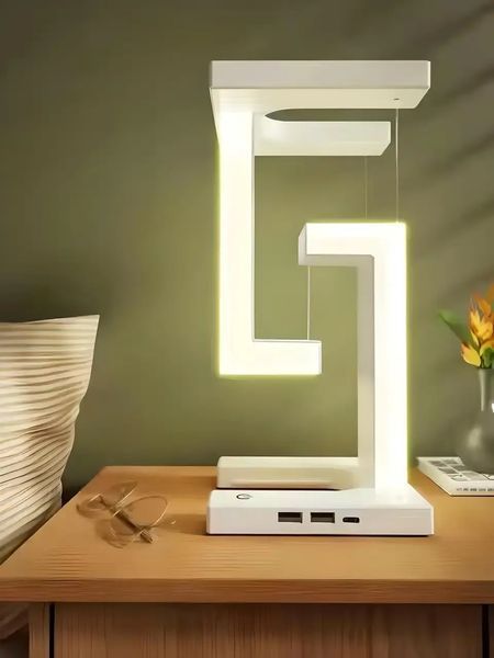 Настільна лампа SHS 2238 світлодіодна з 2*USB та бездротовою зарядкою 10W 00017385 фото