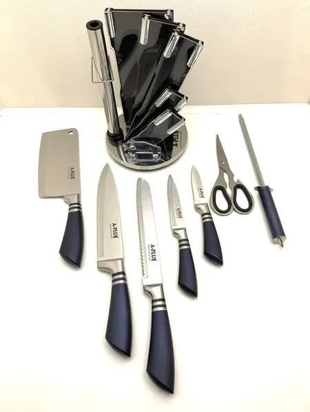 Набор кухонных ножей на крутящейся подставке A-Plus KF-1004 (8 предметов) 00019248 фото