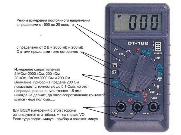 Мультиметр DT-182 (100), мультиметр тестер вольтметр, мультиметр для автомобиля, тестер для электрика 00017256 фото