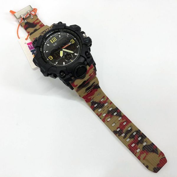 Часы наручные мужские SKMEI 1155BAG RED CAMO, брендовые мужские часы. Цвет: красный камуфляж 00022027 фото
