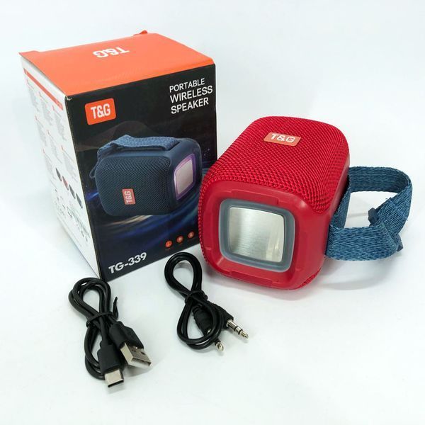 Портативная Bluetooth колонка TG339 5W с RGB подсветкой, Громкая блютуз колонка. Цвет: красный 00017223 фото