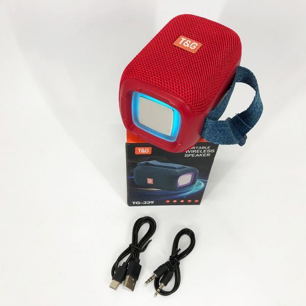 Портативная Bluetooth колонка TG339 5W с RGB подсветкой, Громкая блютуз колонка. Цвет: красный 00017223 фото
