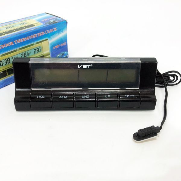 Автогодинник з термометром VST-7037 00016833 фото