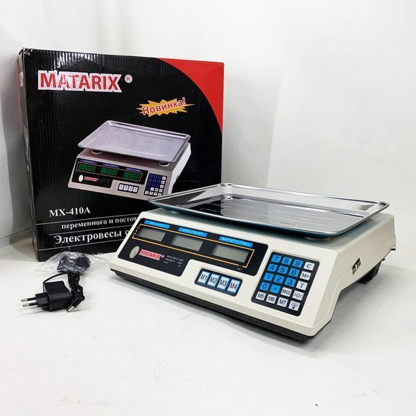 Весы торговые MATARIX MX-410A 50 кг электронные с калькулятором 220 В 00019380 фото