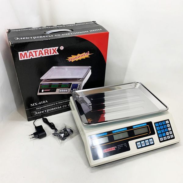 Весы торговые MATARIX MX-410A 50 кг электронные с калькулятором 220 В 00019380 фото