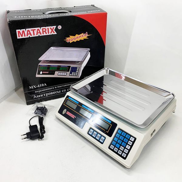Весы торговые MATARIX MX-410A 50 кг электронные с калькулятором 220 В 00019380 фото