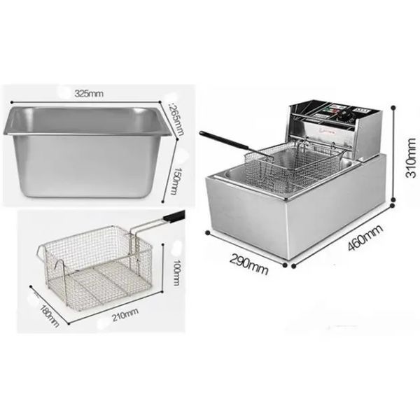 Фритюрница профессиональная Dotvix Electric Fryer D-803 электрическая 2800W 6L 00021137 фото