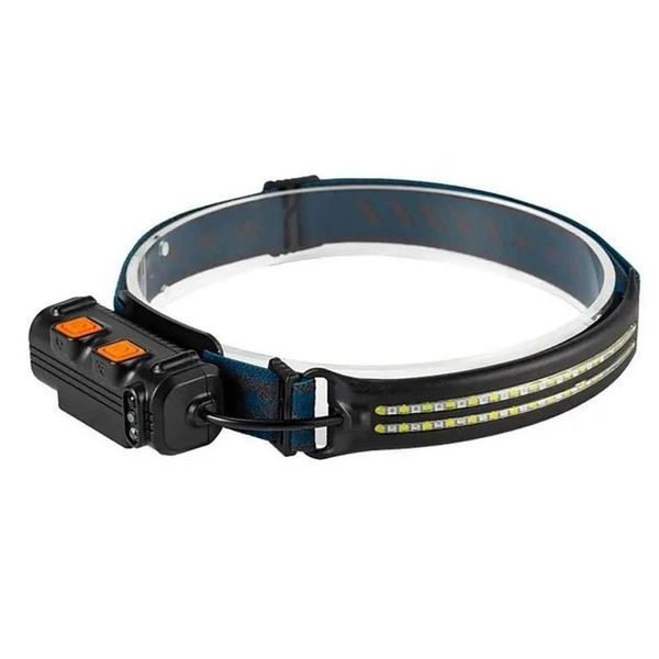 Ліхтар налобний акумуляторний BL-W691-2COB (white/red/RGB) з датчиком руху, потужний ліхтар налобний 00022933 фото