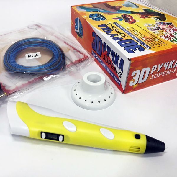 3D ручка Smart 3D Pen 2 c LCD дисплеєм, Дитяча електро ручка для фігурок із пластику. Колір: жовтий 00015789 фото