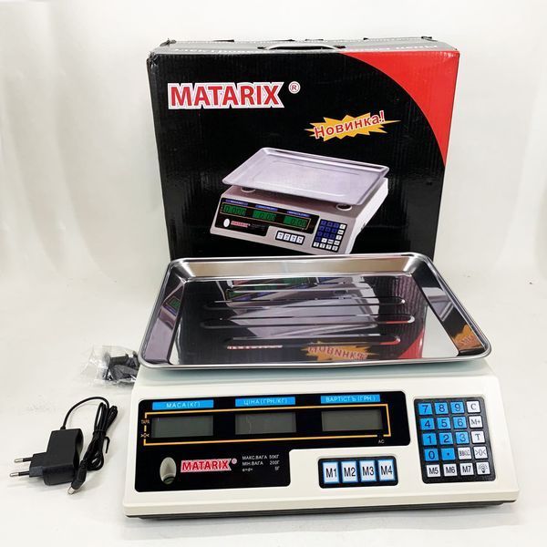 Весы торговые MATARIX MX-410A 50 кг электронные с калькулятором 220 В 00019380 фото