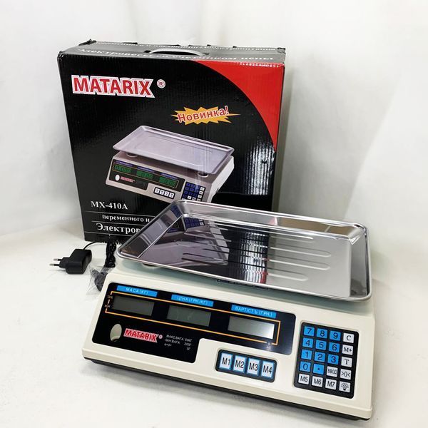 Весы торговые MATARIX MX-410A 50 кг электронные с калькулятором 220 В 00019380 фото