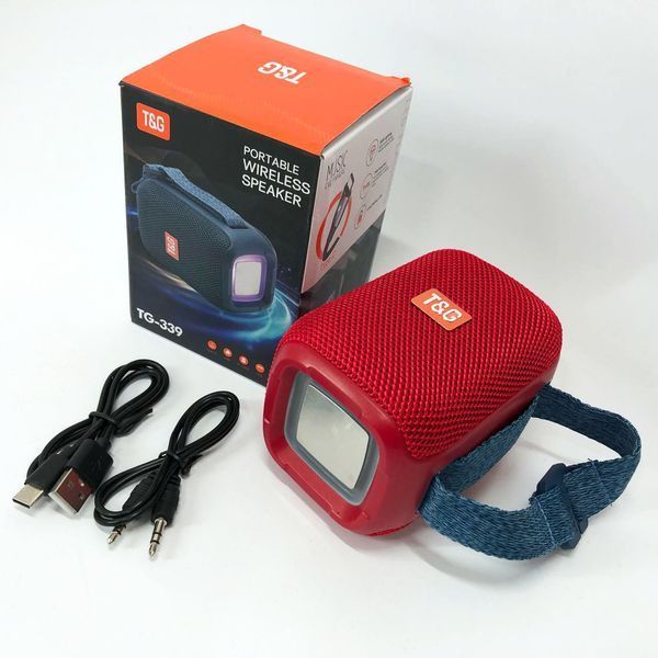 Портативная Bluetooth колонка TG339 5W с RGB подсветкой, Громкая блютуз колонка. Цвет: красный 00017223 фото