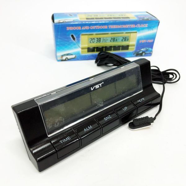 Автогодинник з термометром VST-7037 00016833 фото