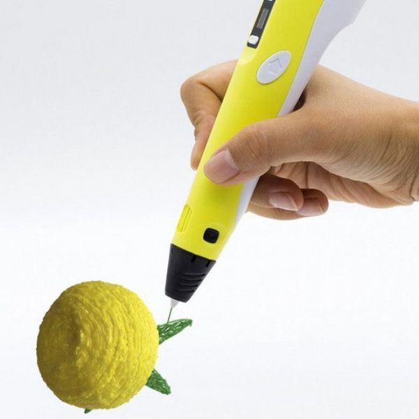 3D ручка Smart 3D Pen 2 c LCD дисплеєм, Дитяча електро ручка для фігурок із пластику. Колір: жовтий 00015789 фото