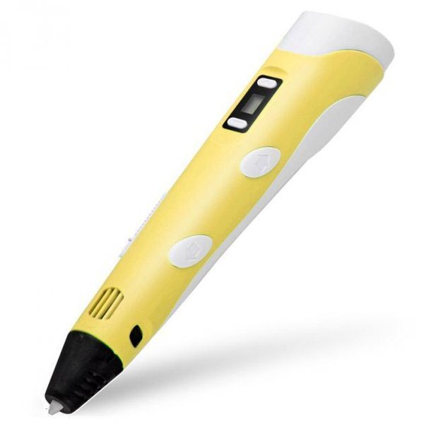 3D ручка Smart 3D Pen 2 c LCD дисплеєм, Дитяча електро ручка для фігурок із пластику. Колір: жовтий 00015789 фото