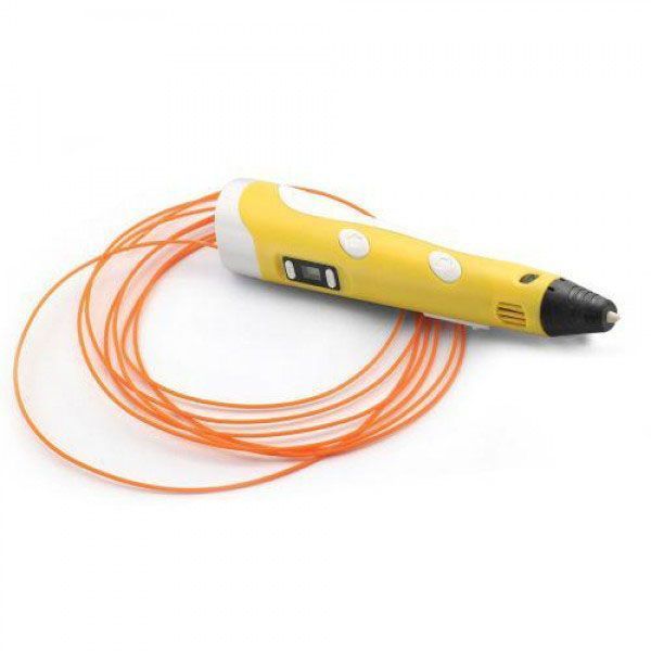 3D ручка Smart 3D Pen 2 c LCD дисплеєм, Дитяча електро ручка для фігурок із пластику. Колір: жовтий 00015789 фото