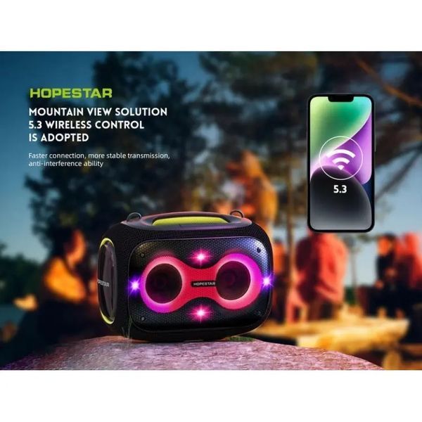 Бездротова Bluetooth колонка HOPESTAR PARTYBOX, 120 ВТ із двома мікрофонами 00017542 фото