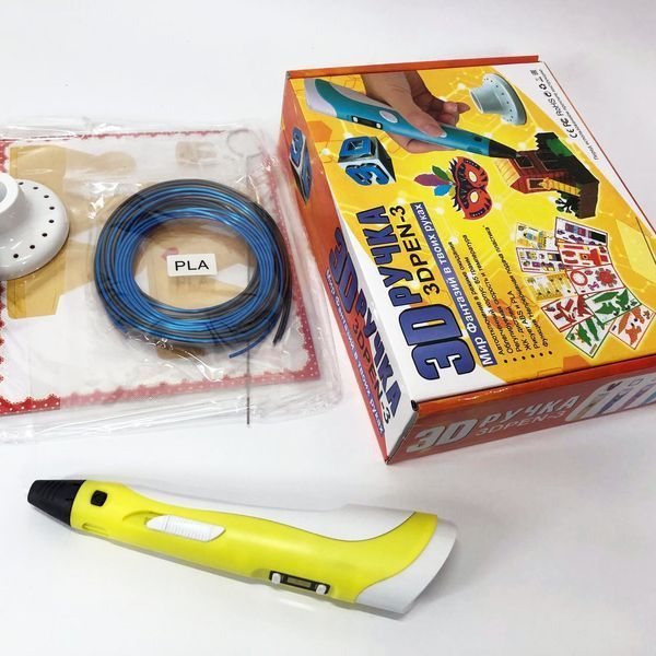 3D ручка Smart 3D Pen 2 c LCD дисплеєм, Дитяча електро ручка для фігурок із пластику. Колір: жовтий 00015789 фото