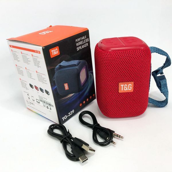 Портативная Bluetooth колонка TG339 5W с RGB подсветкой, Громкая блютуз колонка. Цвет: красный 00017223 фото