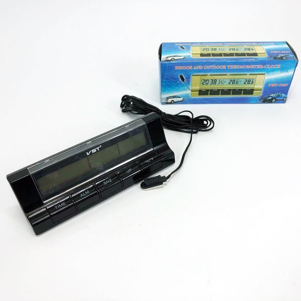 Автогодинник з термометром VST-7037 00016833 фото