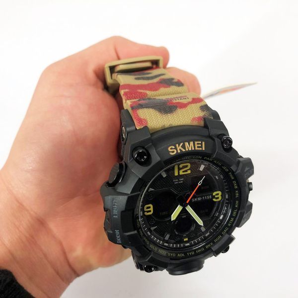 Часы наручные мужские SKMEI 1155BAG RED CAMO, брендовые мужские часы. Цвет: красный камуфляж 00022027 фото