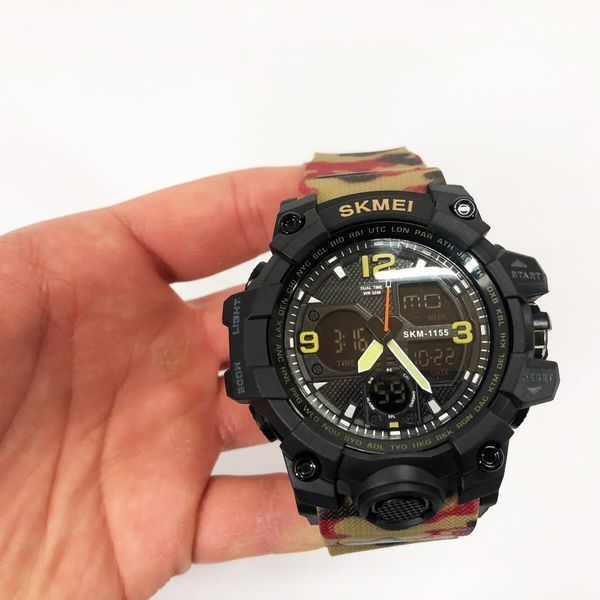 Часы наручные мужские SKMEI 1155BAG RED CAMO, брендовые мужские часы. Цвет: красный камуфляж 00022027 фото