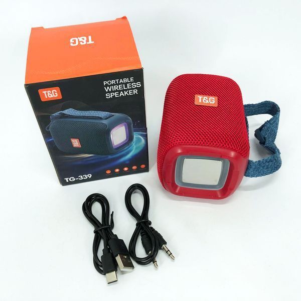 Портативная Bluetooth колонка TG339 5W с RGB подсветкой, Громкая блютуз колонка. Цвет: красный 00017223 фото
