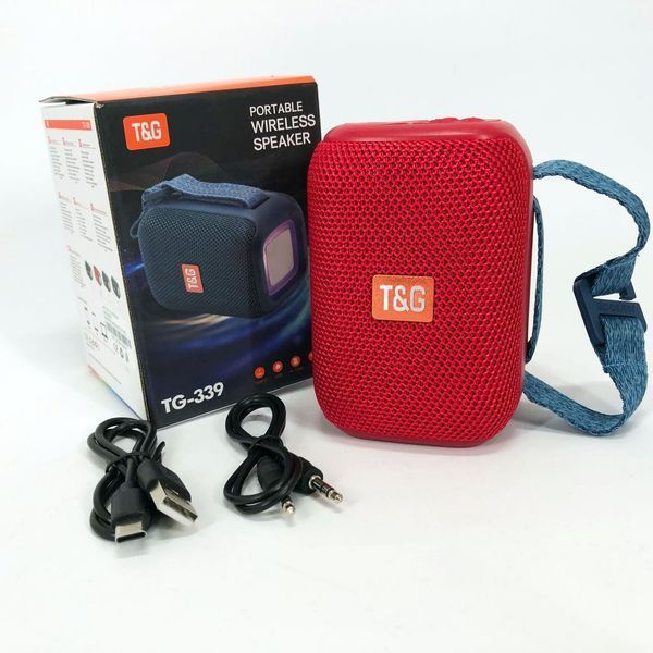 Портативная Bluetooth колонка TG339 5W с RGB подсветкой, Громкая блютуз колонка. Цвет: красный 00017223 фото