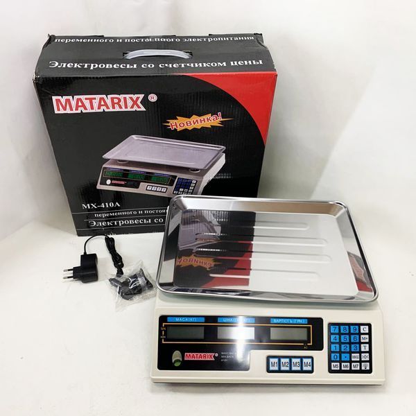 Весы торговые MATARIX MX-410A 50 кг электронные с калькулятором 220 В 00019380 фото
