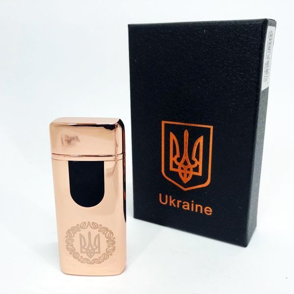 Електрична та газова запальничка Україна із USB-зарядкою HL-435, запальничка незвичайна. Колір: золотий 00023498 фото