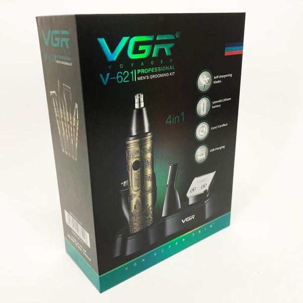 Триммер VGR 4 в 1 V-621, Мужские электробритвы для лица, Бритва для влажного удаления волос 00014484 фото