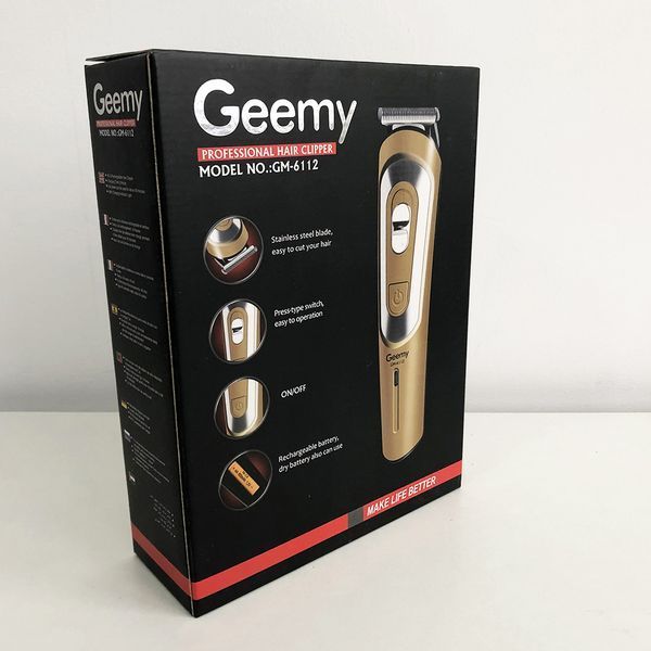 Бездротова машинка для стрижки волосся GEMEI GM-6112 акумуляторна. Колір: золотий 00015532 фото