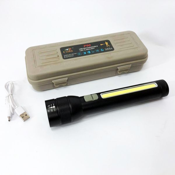 Фонарь аккумуляторный CB-C23-P90+COB, Фонарик светодиодный ручной аккумуляторный портативный 00022945 фото