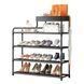 Полка для обуви стеллаж Shoe RACK 5 ярусов металлическая, Органайзер для хранения обуви. Цвет: черный 00013381 фото 1