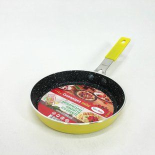 Сковорода Con Brio CB-1414, 14см, Мини, Eco Granite, Качественная сковорода. Цвет: желтый 00018821 фото