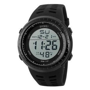 Часы наручные мужские SKMEI 1167BK BLACK, армейские часы противоударные. Цвет: черный 00022029 фото