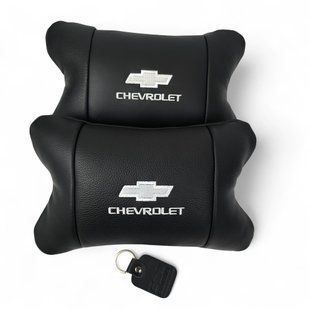 Автомобильные подушки Chevrolet из натуральной итальянской кожи + кожаный брелок в подарок 00016881 фото