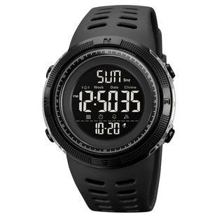 Часы наручные мужские SKMEI 2070BK BLACK, водостойкие тактические часы. Цвет: черный 00022425 фото